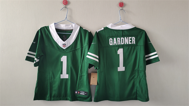 Women's New York Jets #1 Sauce Gardner Green 2024 FU.S.E Vapor Stitched Football Jersey(Run Small)